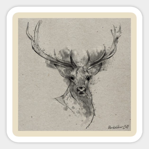 Deer with Antlers Sticker by DavidLoblaw